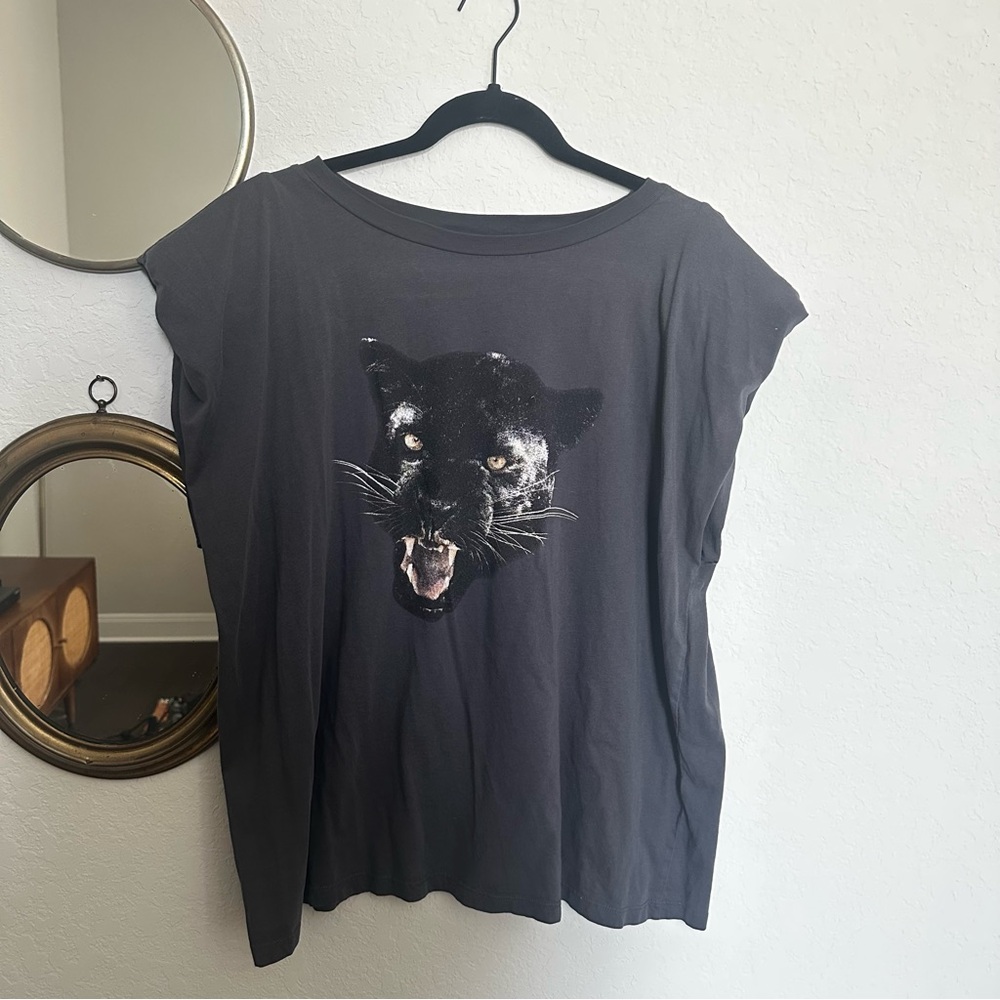 ASOS Design Dark Grey Panther Graphic Tee